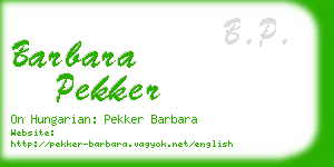 barbara pekker business card